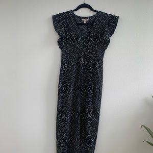 amuse society black and white polka dot midi dress